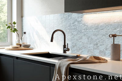 stacked stone Bianco Statuario Marble tiles