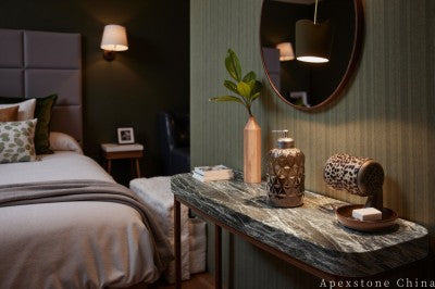 pedestal black Marble nightstand