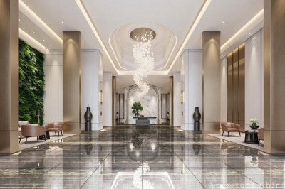4 inch black Quartzite wall corridor