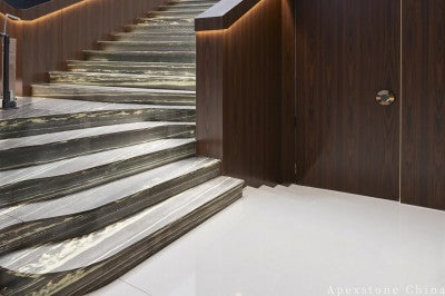 3/4 inch black Quartzite floor entrance
