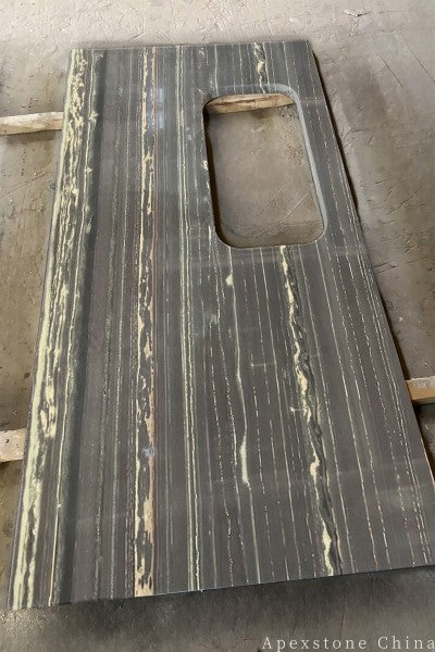 48 inch Black Gold Flow Quartzite island countertops