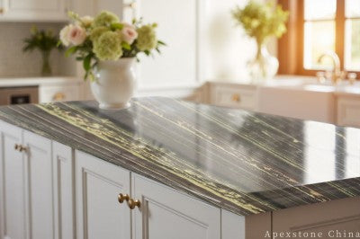 48 inch Black Gold Flow Quartzite island countertops