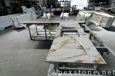 Waterfall Blue Roma Quartzite tops
