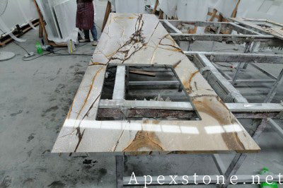 Waterfall Blue Roma Quartzite tops