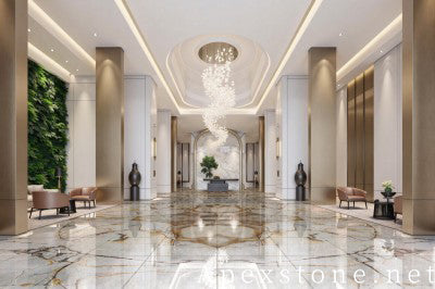 traditional blue Quartzite wall corridor