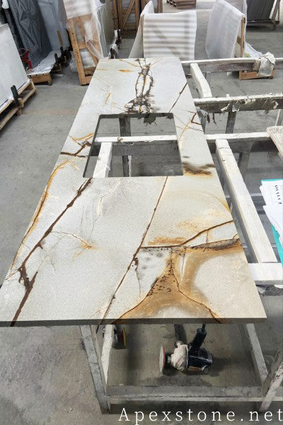 Waterfall Blue Roma Quartzite tops