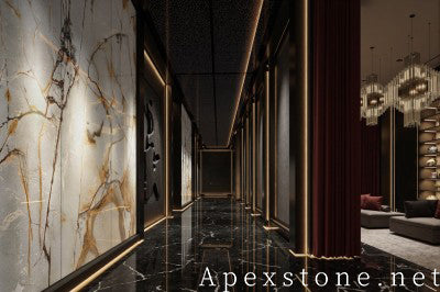 traditional blue Quartzite wall corridor