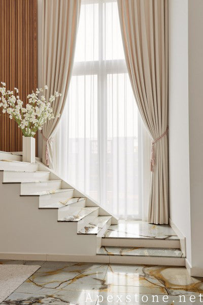 3/4 inch blue Quartzite floor staircase