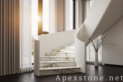 3/4 inch blue Quartzite floor staircase