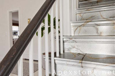 3/4 inch blue Quartzite floor staircase