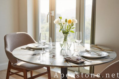counter height blue Quartzite dining table