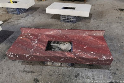 exotic Bordeaux Red Marble slabs