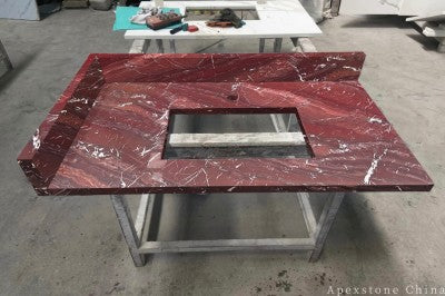exotic Bordeaux Red Marble slabs