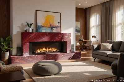 exotic Bordeaux Red Marble slabs
