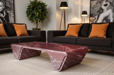 custom red Marble coffee table