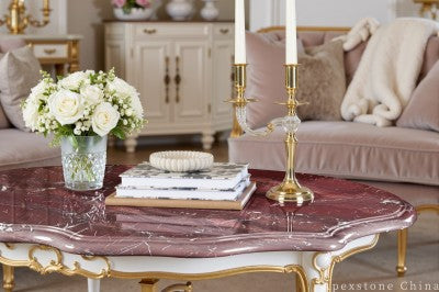 custom red Marble coffee table
