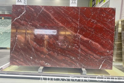 exotic Bordeaux Red Marble slabs
