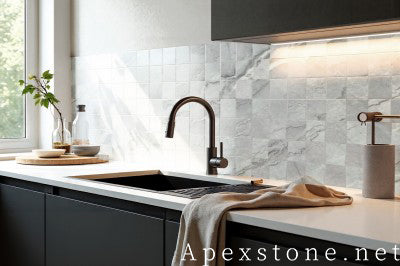 thin Bruce Grey Marble floor tiles