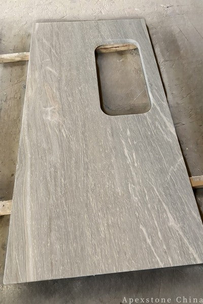 3/4 inch Bulgari Blue Marble island countertops