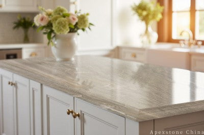 3/4 inch Bulgari Blue Marble island countertops