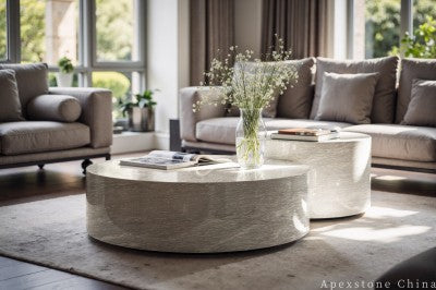 antique blue Marble coffee table