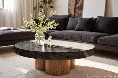 extendable brown Marble coffee table