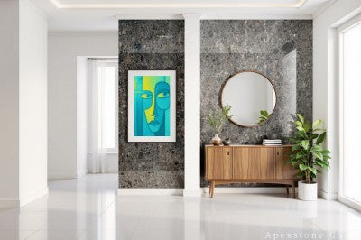 3/4 inch brown Marble floor entry hall