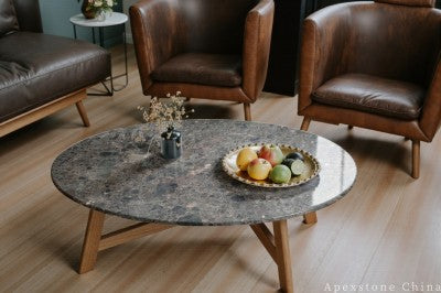 48 round brown Marble cocktail table