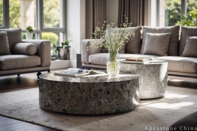 extendable brown Marble coffee table
