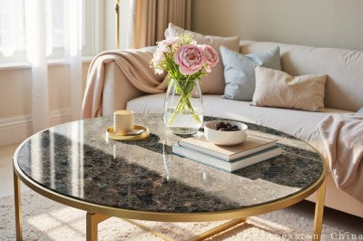 extendable brown Marble coffee table