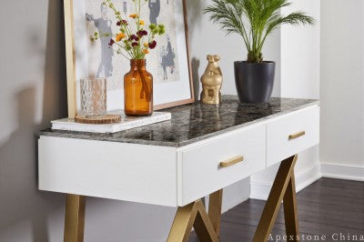 3/4 inch brown Marble floor entry hall