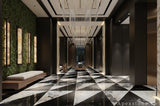 hex beige Granite floor foyer