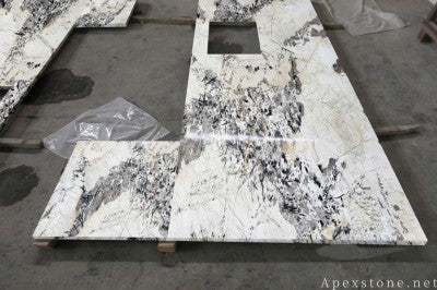 Custom Butterfly Golden Flower Granite island countertops