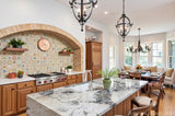 Custom Butterfly Golden Flower Granite island countertops