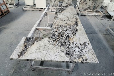 Custom Butterfly Golden Flower Granite island countertops