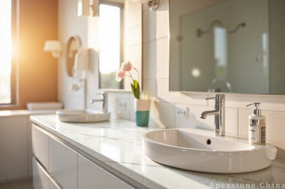Calacatta Cloud Drift white quartz countertops