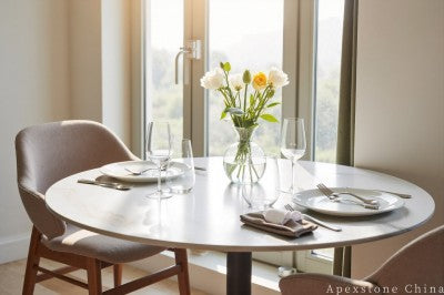 for 8 white quartz dining table