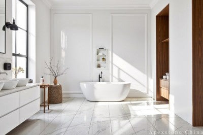 10mm white quartz tile shower floor
