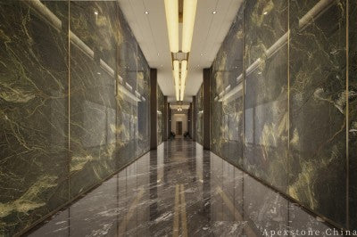 3cm green Quartzite wall office