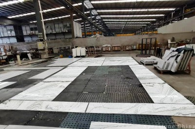thin Calacatta Macaubas Quartzite wall panels
