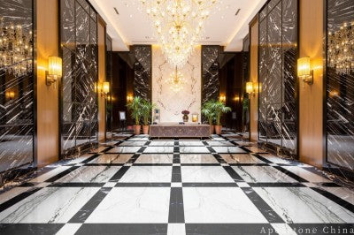 3/4 inch white Quartzite floor mall