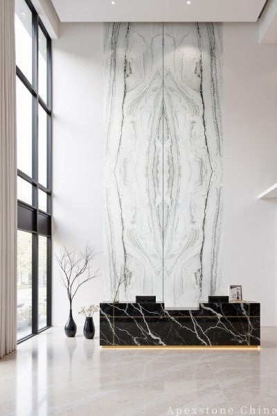 3/4 inch white Quartzite floor mall