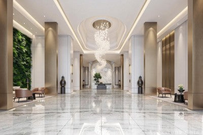 3/4 inch white Quartzite floor mall