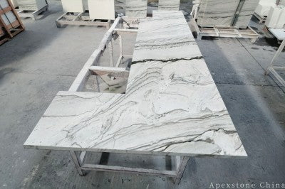 3/4 inch Calacatta Macaubas Quartzite island countertops