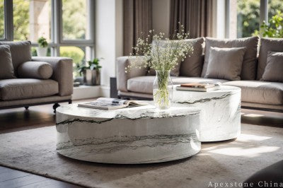diy white Quartzite coffee table