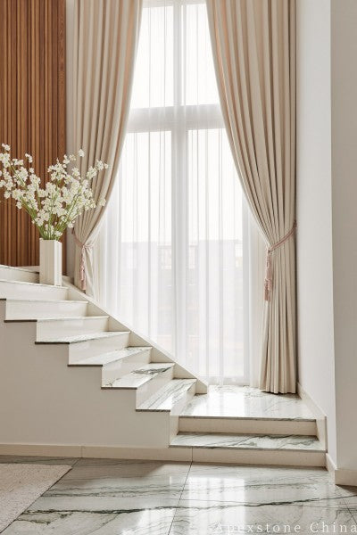2 inch white Quartzite wall staircase