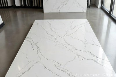 Prefabricated white quartz vanity tops