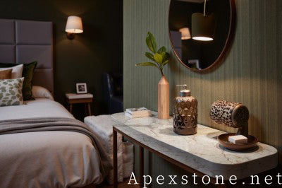 round pink Marble nightstand