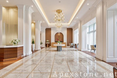 polished pink Marble floor lounge