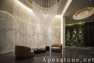 polished pink Marble floor lounge